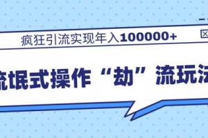 团队内部课程，流氓式操作“劫”流玩法,疯狂引流实现年入100000+