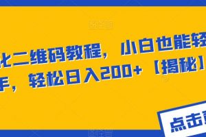 AI美化二维码教程，小白也能轻松上手，轻松日入200+【揭秘】