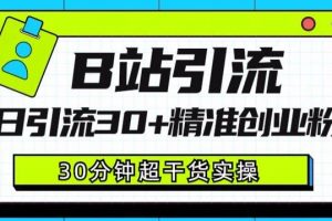 B站引流日引流30+精准创业粉，超详细B站引流创业粉玩法【揭秘】