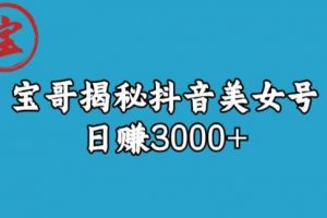 宝哥揭秘抖音美女号玩法，日赚3000+【揭秘】