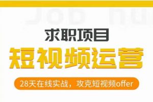 短视频运营求职实操项目，28天在线实战，攻克短视频offer