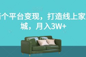 两个平台变现，打造线上家具城，月入3W+【揭秘】