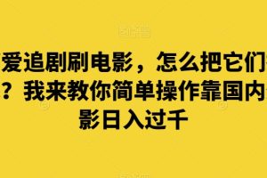 谁都爱追剧刷电影，怎么把它们换成钱呢？我来教你简单操作靠国内外电影日入过千【揭秘】