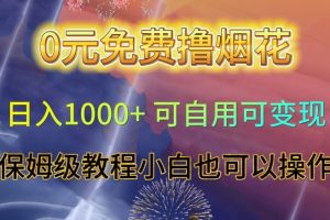 0元免费撸烟花日入1000+可自用可变现保姆级教程小白也可以操作【仅揭秘】