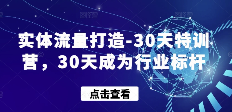 实体流量打造-30天特训营，30天成为行业标杆