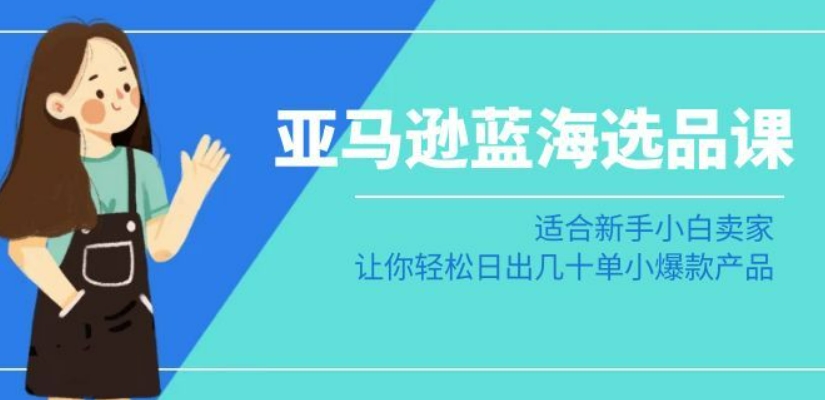 亚马逊-蓝海选品课：适合新手小白卖家，让你轻松日出几十单小爆款产品