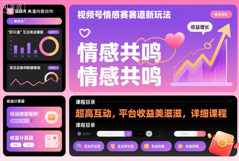 视频号情感赛道新玩法,超高互动,平台收益美滋滋,详细课程插图 视频号情感赛道新玩法,超高互动,平台收益美滋滋,详细课程