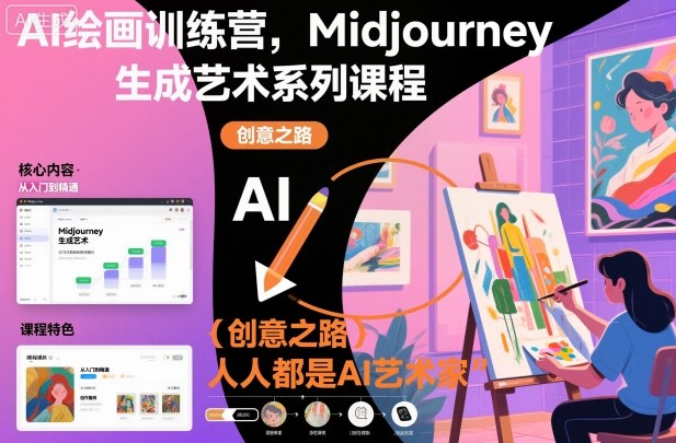 AI绘画训练营,Midjourney生成艺术系列课程,人人都是AI艺术家插图 AI绘画训练营,Midjourney生成艺术系列课程,人人都是AI艺术家