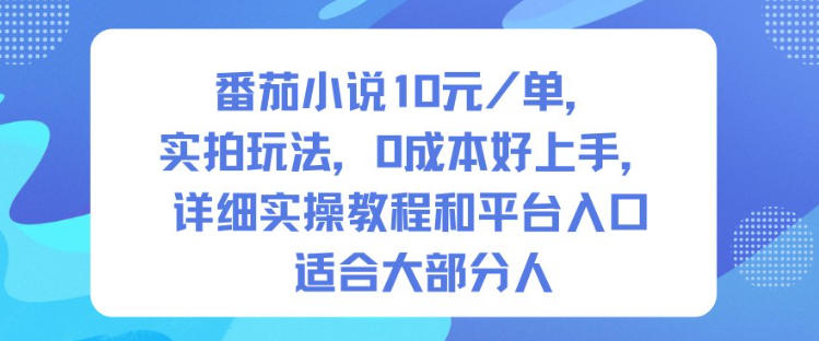 番茄小说10米每单,实拍玩法,0成本好上手,详细实操教程和平台入口适合大部分人插图 番茄小说10米每单,实拍玩法,0成本好上手,详细实操教程和平台入口适合大部分人