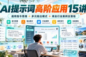 AI提示词高阶应用15讲｜通用指令思维+多元输出模式+商业行业案例全落地