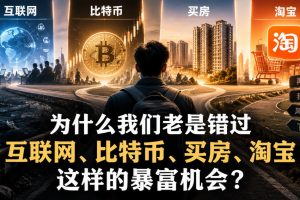 某社群付费文章：为什么我们老是错过互联网、比特币、买房、淘宝这样的暴富机会？