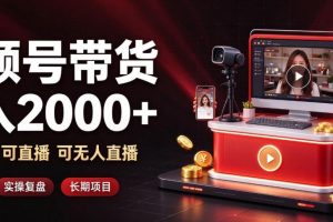通过视频号带货日入2k+，可纯视频可直播可无人直播，多种玩法，长期项目【揭秘】