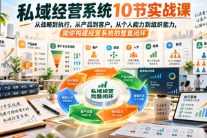 私域经营系统10节实战课，从战略到执行，从产品到客户，从个人能力到组织能力，助你构建经营系统的整套闭环